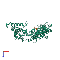 PDB entry 1n51 coloured by chain, top view.