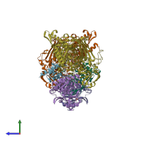 PDB entry 1n5w coloured by chain, side view.