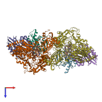 PDB entry 1n5w coloured by chain, top view.