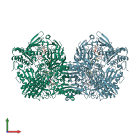 PDB entry 1n5x coloured by chain, front view.