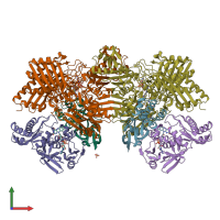 PDB entry 1n62 coloured by chain, front view.