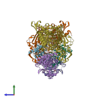 PDB entry 1n62 coloured by chain, side view.