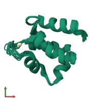 PDB entry 1n65 coloured by chain, ensemble of 20 models, front view.