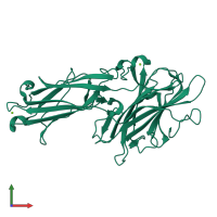 PDB entry 1n67 coloured by chain, front view.