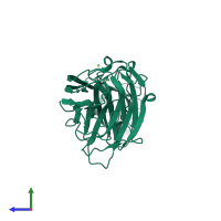 PDB entry 1n67 coloured by chain, side view.