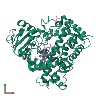 PDB entry 1n6b coloured by chain, front view.