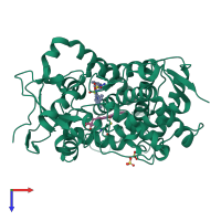PDB entry 1n6b coloured by chain, top view.