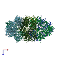 PDB entry 1n6d coloured by chain, top view.