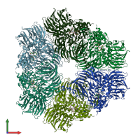 PDB entry 1n6f coloured by chain, front view.