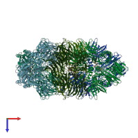 PDB entry 1n6f coloured by chain, top view.