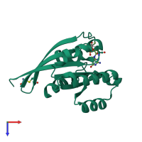 PDB entry 1n6k coloured by chain, top view.