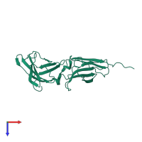 PDB entry 1n6v coloured by chain, top view.