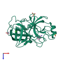 PDB entry 1n6x coloured by chain, top view.