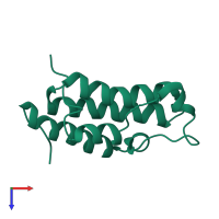 PDB entry 1n72 coloured by chain, top view.