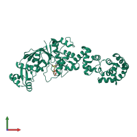 PDB entry 1n75 coloured by chain, front view.