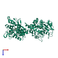 PDB entry 1n76 coloured by chain, top view.