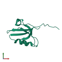 PDB entry 1n7e coloured by chain, front view.