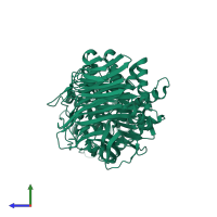 PDB entry 1n7n coloured by chain, side view.