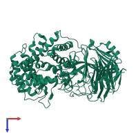 PDB entry 1n7n coloured by chain, top view.