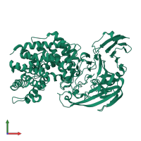 PDB entry 1n7o coloured by chain, front view.