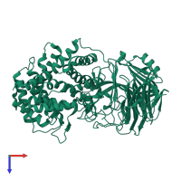 PDB entry 1n7o coloured by chain, top view.