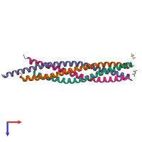 PDB entry 1n7s coloured by chain, top view.