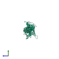 PDB entry 1n7v coloured by chain, side view.