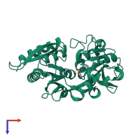 PDB entry 1n7w coloured by chain, top view.