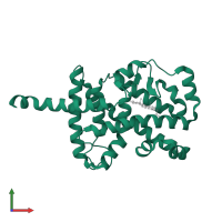 Nuclear receptor ROR-alpha in PDB entry 1n83, assembly 1, front view.