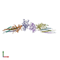 PDB entry 1n86 coloured by chain, front view.