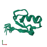 PDB entry 1n87 coloured by chain, ensemble of 20 models, front view.