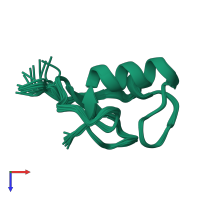 PDB entry 1n87 coloured by chain, ensemble of 20 models, top view.