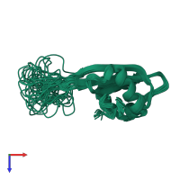 PDB entry 1n88 coloured by chain, ensemble of 29 models, top view.