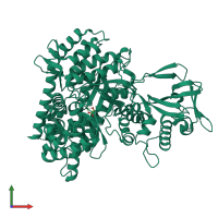 PDB entry 1n8i coloured by chain, front view.