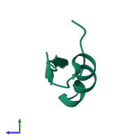 Potassium channel toxin alpha-KTx 6.4 in PDB entry 1n8m, assembly 1, side view.