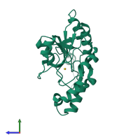 PDB entry 1n8n coloured by chain, side view.