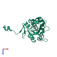 PDB entry 1n8n coloured by chain, top view.
