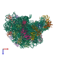 PDB entry 1n8r coloured by chain, top view.