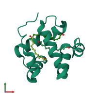 PDB entry 1n8u coloured by chain, front view.