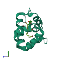 PDB entry 1n8u coloured by chain, side view.