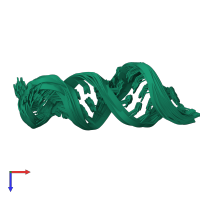 PDB entry 1n8x coloured by chain, ensemble of 20 models, top view.