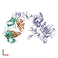 PDB entry 1n8z coloured by chain, front view.