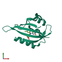 PDB entry 1n9n coloured by chain, front view.