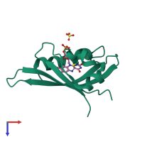 PDB entry 1n9o coloured by chain, top view.
