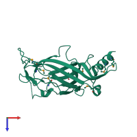 PDB entry 1n9p coloured by chain, top view.