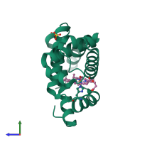 PDB entry 1n9x coloured by chain, side view.