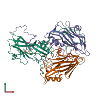 PDB entry 1na1 coloured by chain, front view.