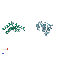 PDB entry 1na3 coloured by chain, top view.