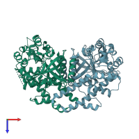 PDB entry 1na6 coloured by chain, top view.