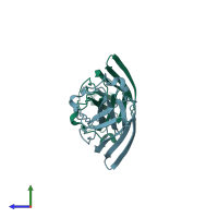 PDB entry 1na8 coloured by chain, side view.
